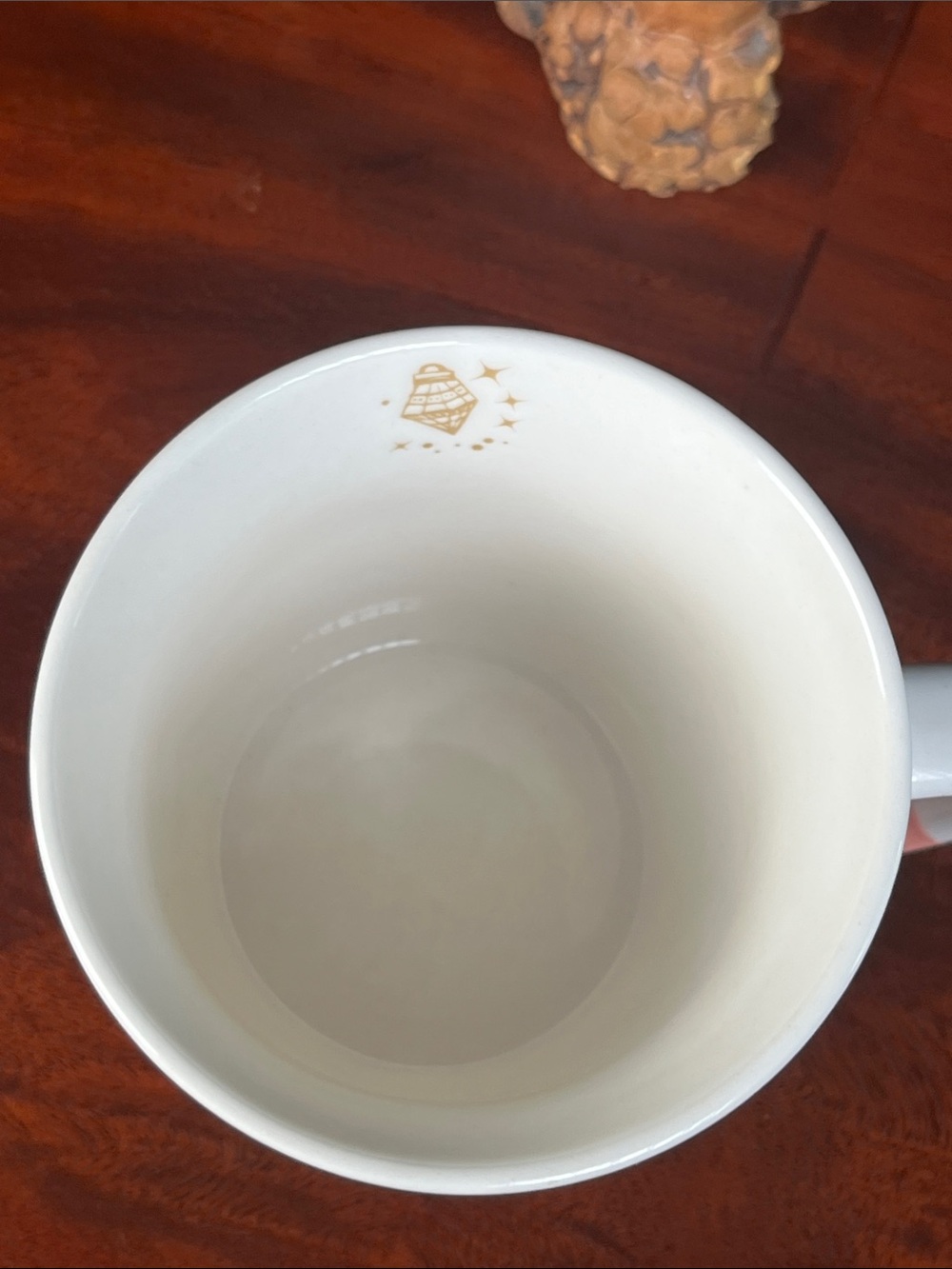 Starbucks Pink and White Mug with Gold Holiday Motifs - Picture 4 of 4
